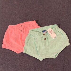Cute & Comfy Shorts Set - Pink and Mint, 0-3M 💕